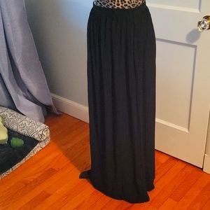 Black Pleated Maxi Skirt